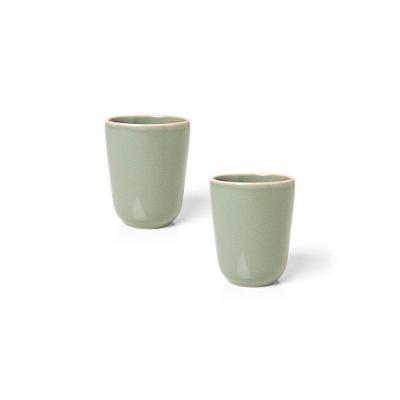 Jogo De Caneca Copa E Cia 2 Peças Vivant Em Cerâmica Sálvia