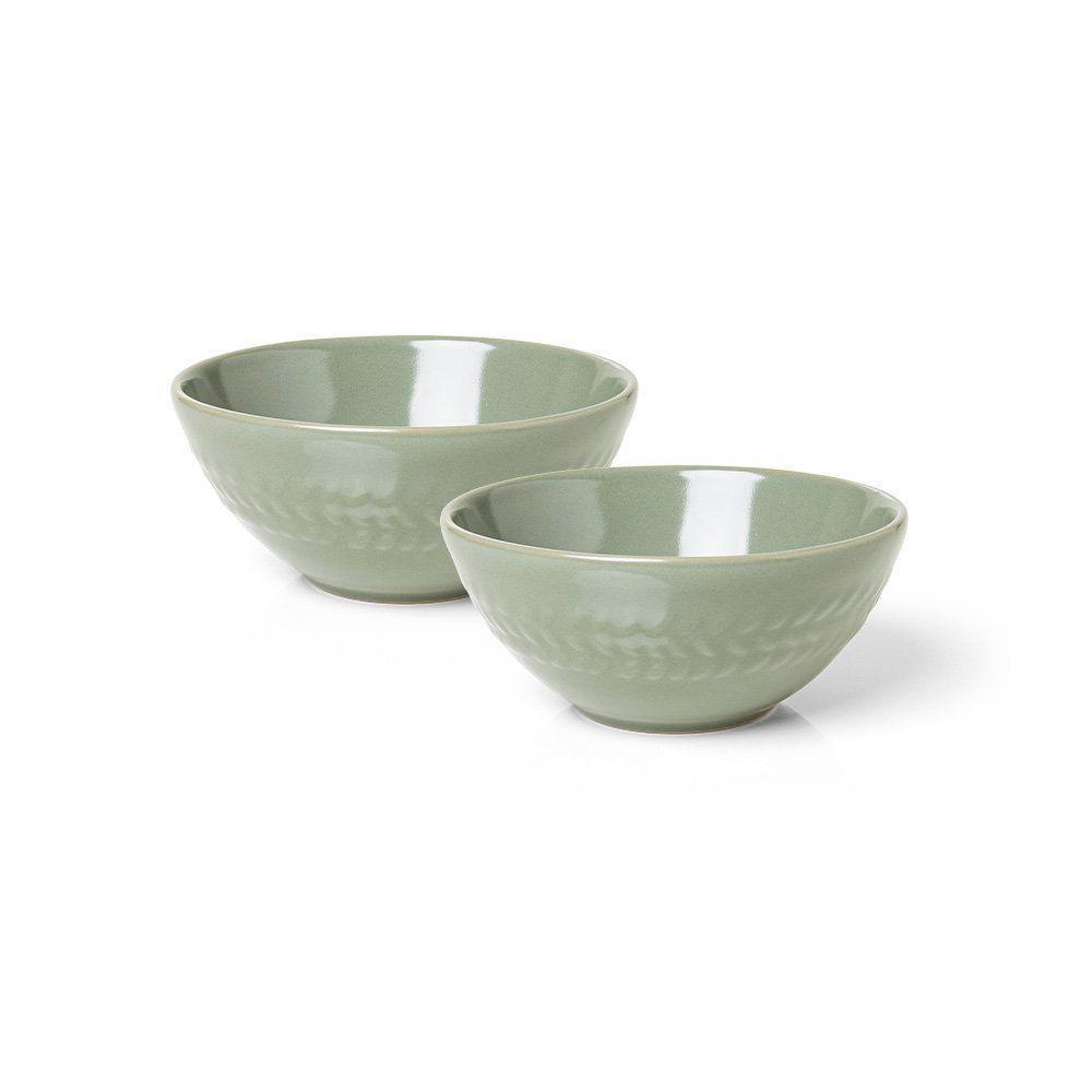 Jogo De Bowl Copa E Cia 2 Peças Tramato Em Cerâmica Sálvia - 1