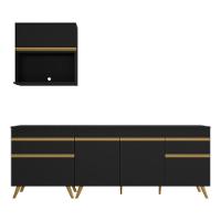 Cozinha Compacta Veneza Gb Mp2075 Com Armário E Balcão Preta - 6