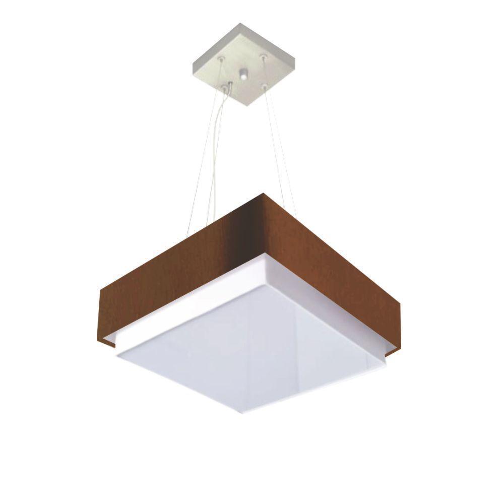 Lustre Para Sala De Jantar Vivare Md-4402 Cúpula Em Tecido 40x40cm Café 127/220v - 1