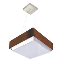 Lustre Para Sala De Jantar Vivare Md-4402 Cúpula Em Tecido 40x40cm Café 127/220v - 2