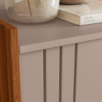 Rack Bancada New Austin 135,7cm Grigio Fosco-cinamomo Mel Para Tv Até 50 - Mobler Grigio Fosco-cinamomo Mel - 3