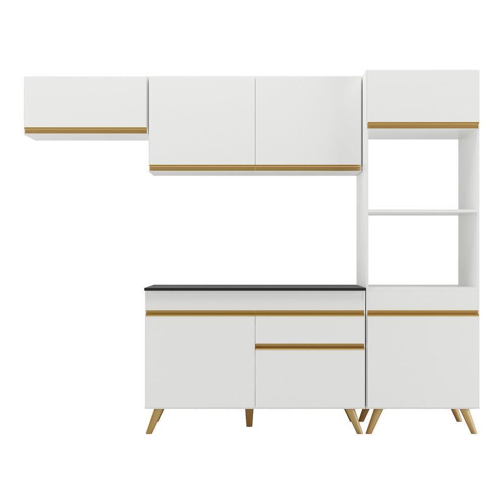 Cozinha Compacta Multimóveis Veneza Gw Fg3690 Com Armário E Balcão Branca - 5