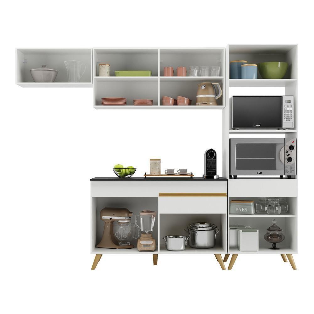Cozinha Compacta Multimóveis Veneza Gw Fg3690 Com Armário E Balcão Branca - 8