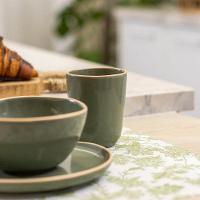 Jogo De Bowl Copa E Cia 6 Peças Tramato Em Cerâmica Sálvia