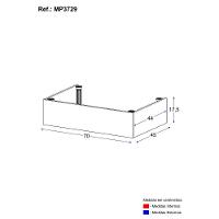 Kit Rodapé Para Balcão Cozinha 70cm Veneza Com Pés Multimóveis Mp3729 Preto - 3