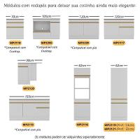 Kit Rodapé Para Balcão Cozinha De Canto Veneza Com Pés Multimóveis Mp3745 Branco - 6