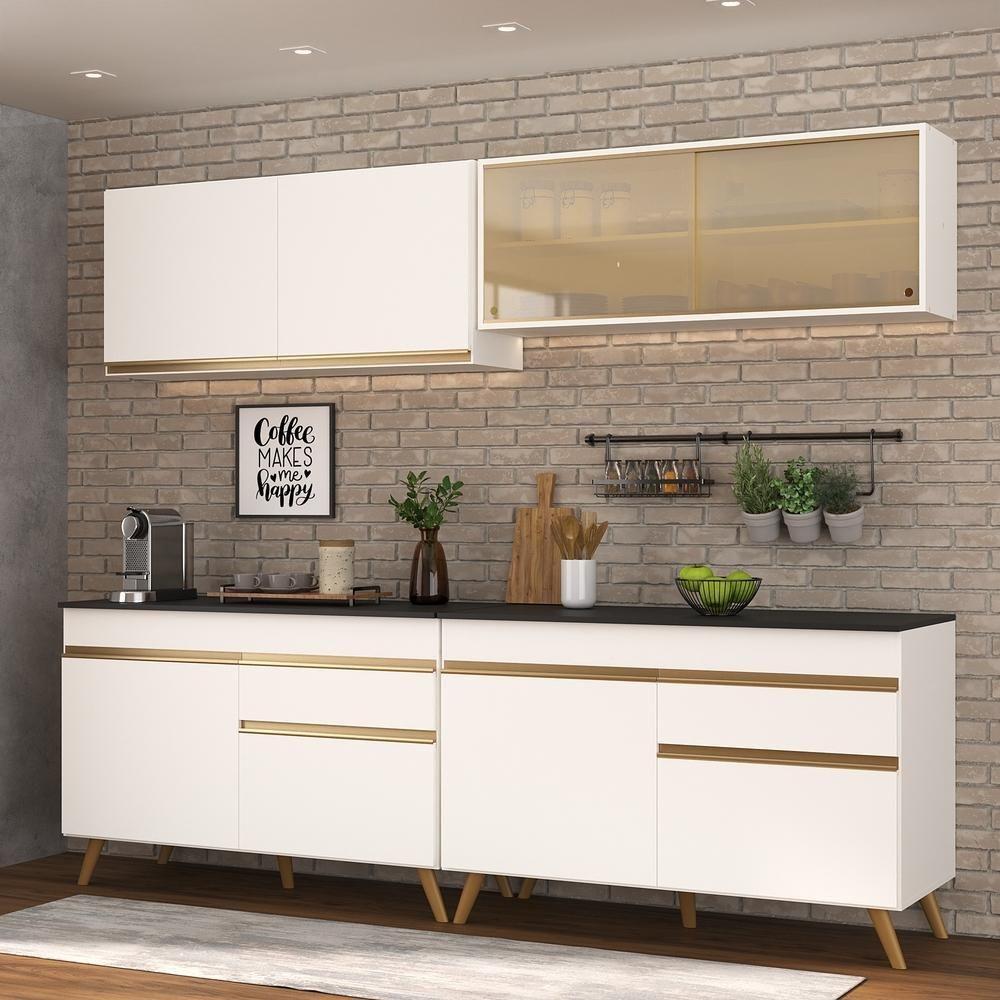 Cozinha Compacta Multimóveis Veneza Gw Fg3696 Com Armário E Balcão Branca - 2