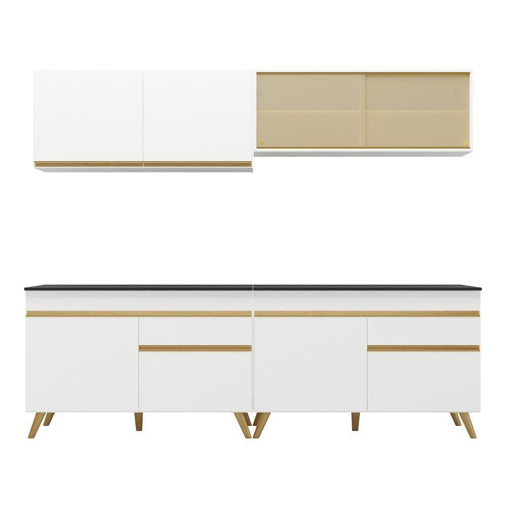 Cozinha Compacta Multimóveis Veneza Gw Fg3696 Com Armário E Balcão Branca - 5