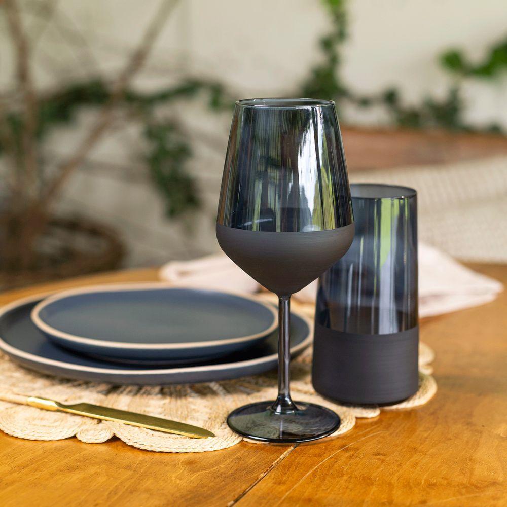 Taça Copa E Cia Duo 490ml Em Vidro Azul Navy - 4