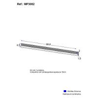 Kit 2 Puxadores 68,6cm Para Balcão Cozinha 70cm Veneza Multimóveis Mp3082 Preto - 3