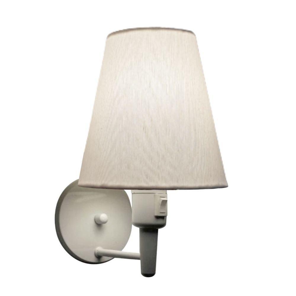 Kit/2 Arandela Cone Md-2013 Branco C/ Inter Liga E Desl Cúpula Em Tecido Branco - Bivolt - 2