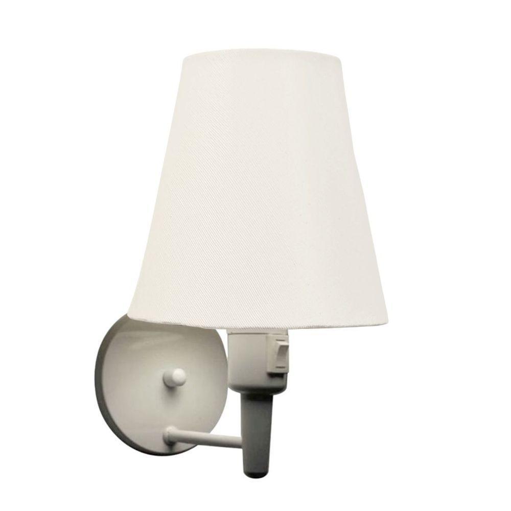 Kit/2 Arandela Cone Md-2013 Branco C/ Inter Liga E Desl Cúpula Em Tecido Branco - Bivolt - 4