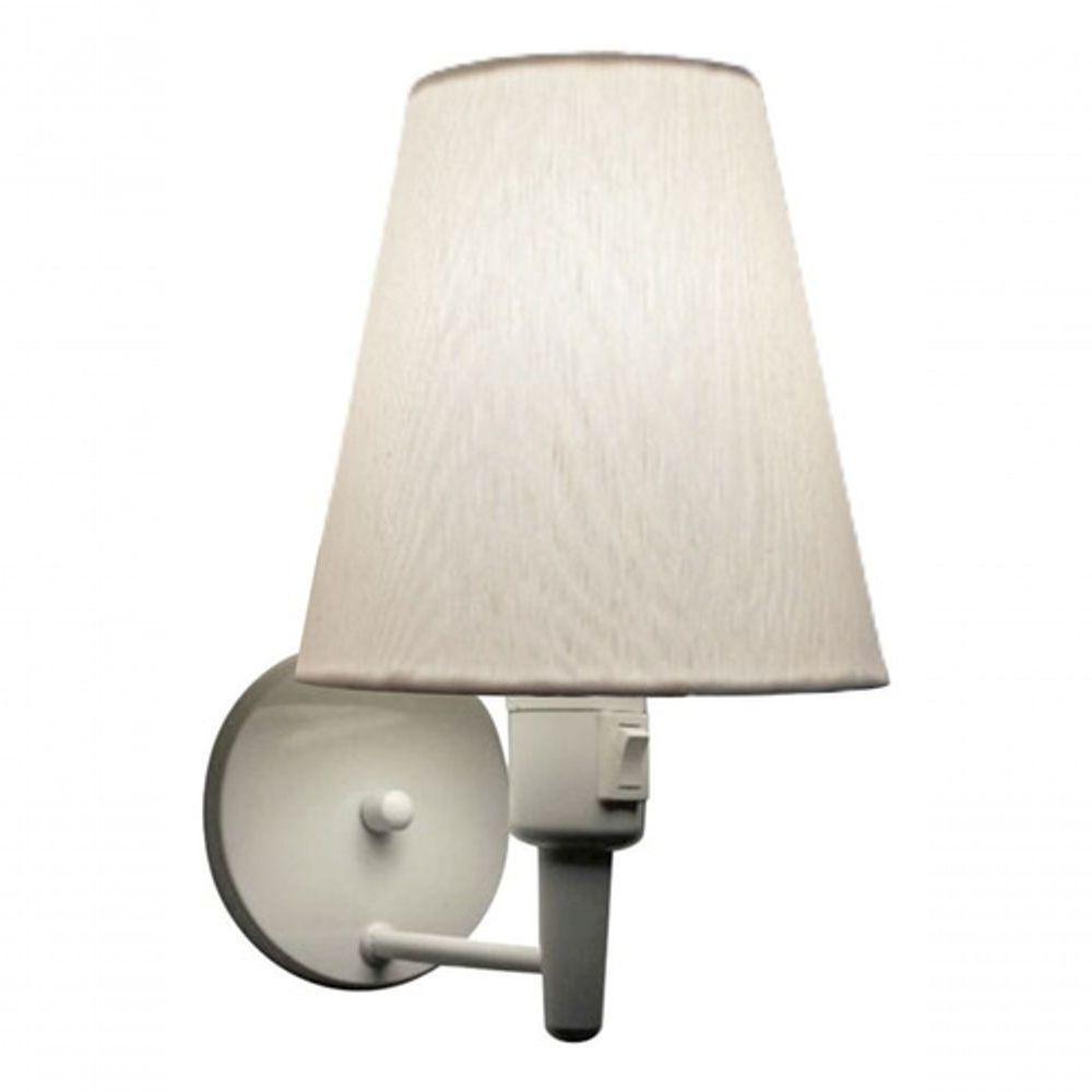 Kit/2 Arandela Cone Md-2013 Branco C/ Inter Liga E Desl Cúpula Em Tecido Branco - Bivolt - 6