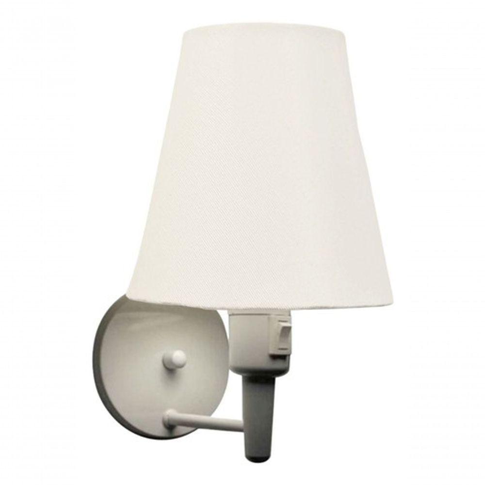 Kit/2 Arandela Cone Md-2013 Branco C/ Inter Liga E Desl Cúpula Em Tecido Branco - Bivolt - 8