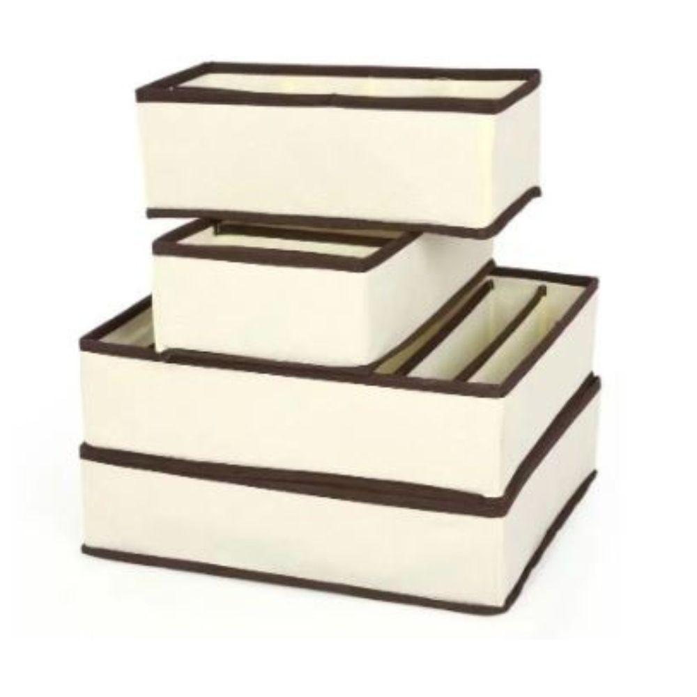 Kit 4 Organizadores De Gaveta Cueca Meia Sutiã Calcinha Para Guarda Roupa E Armário - 6