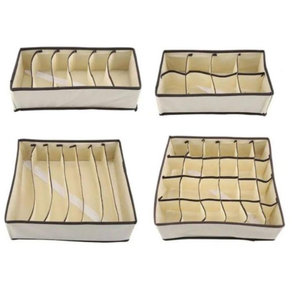 Kit 4 Organizadores De Gaveta Cueca Meia Sutiã Calcinha Para Guarda Roupa E Armário - 7