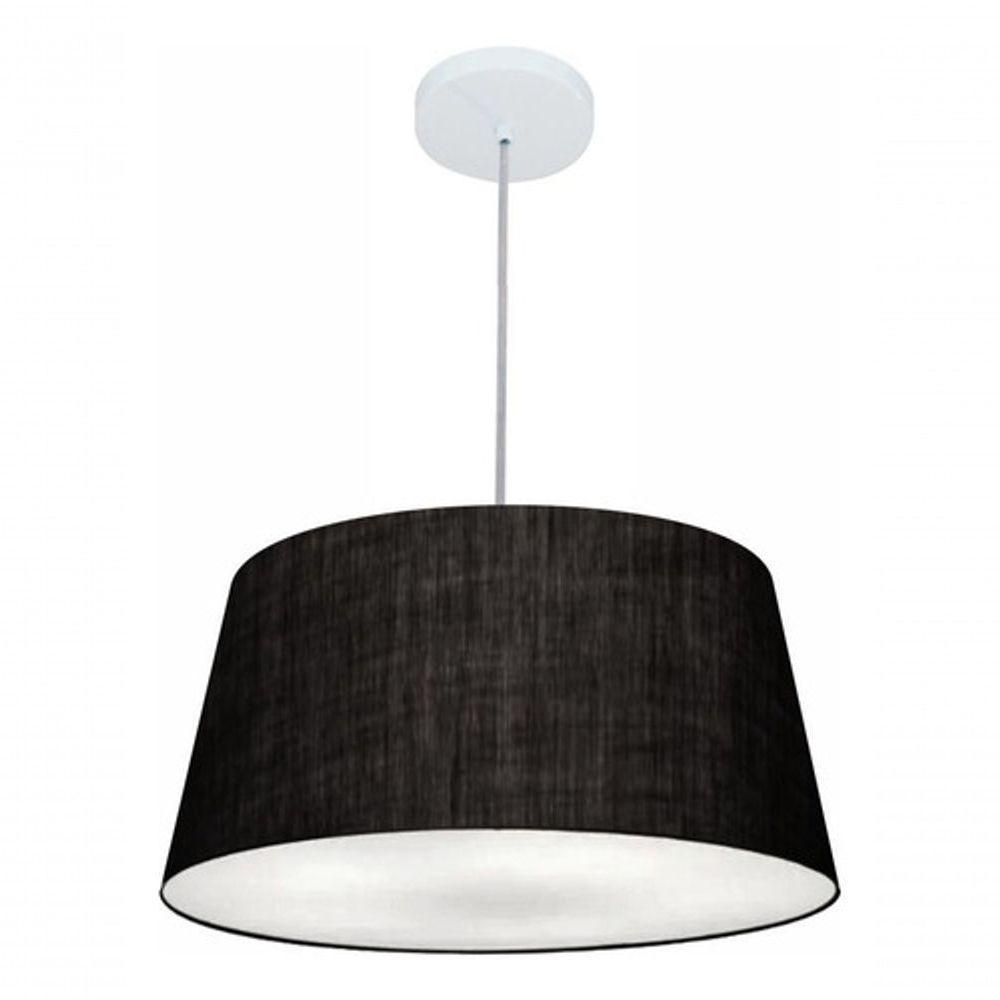 Lustre Pendente Cone Vivare Md-4050 Cúpula Em Tecido 21/50x40cm - Bivolt Preto 127/220v - 1