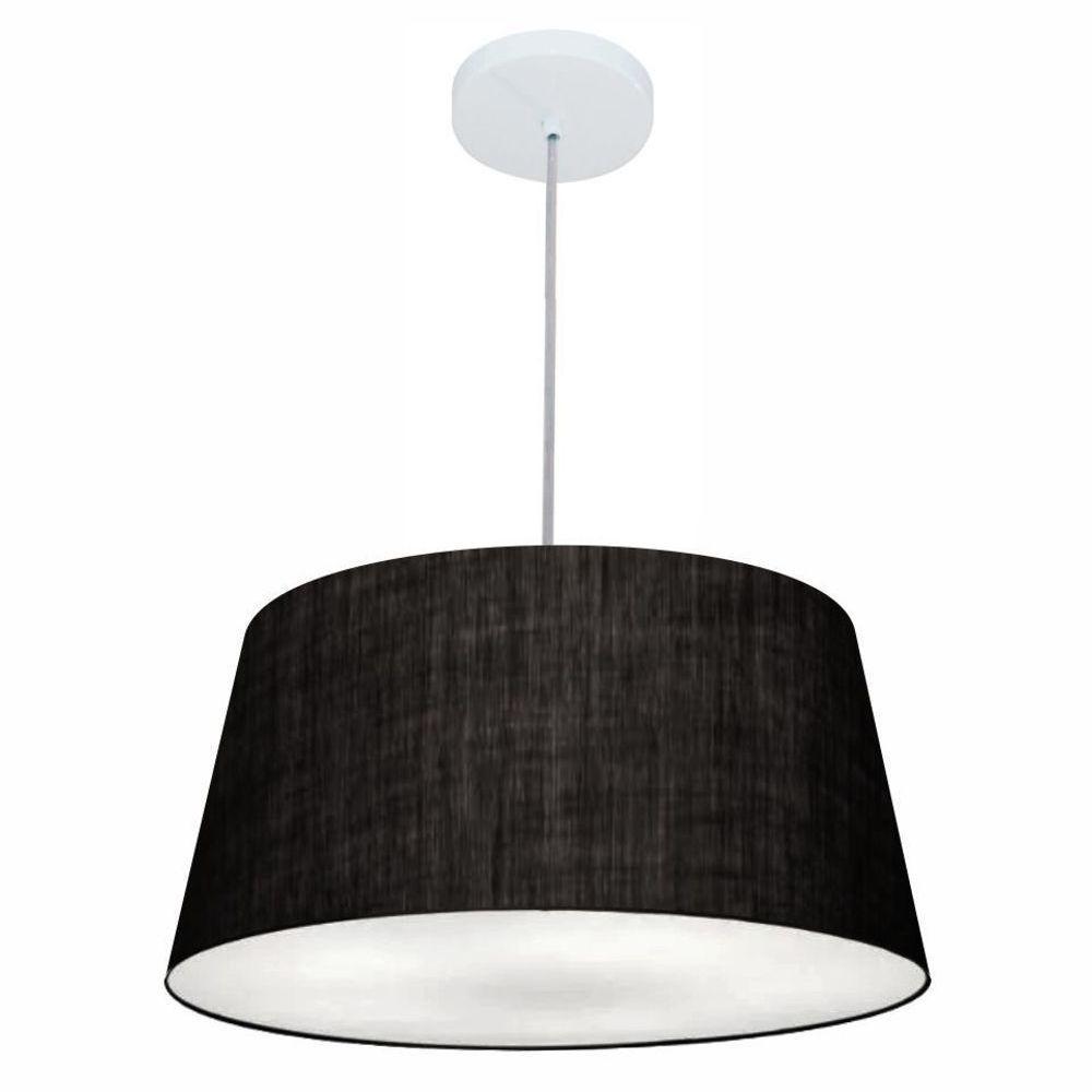 Lustre Pendente Cone Vivare Md-4050 Cúpula Em Tecido 21/50x40cm - Bivolt Preto 127/220v - 3