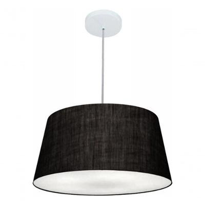 Lustre Pendente Cone Vivare Md-4050 Cúpula Em Tecido 21/50x40cm - Bivolt Preto 127/220v