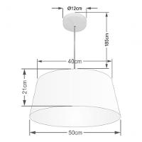 Lustre Pendente Cone Vivare Md-4050 Cúpula Em Tecido 21/50x40cm - Bivolt Preto 127/220v - 2