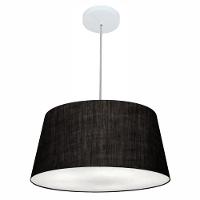 Lustre Pendente Cone Vivare Md-4050 Cúpula Em Tecido 21/50x40cm - Bivolt Preto 127/220v - 3