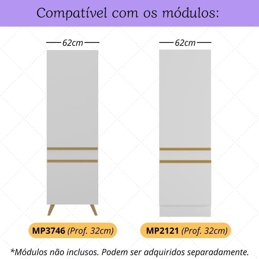 Kit Rodapé Para Paneleiro 62cm Veneza Com Pés Multimóveis Mp3747 Branco - 2
