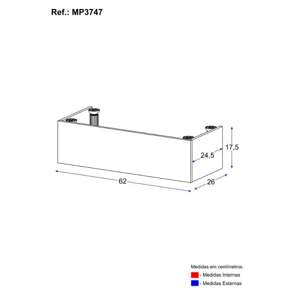 Kit Rodapé Para Paneleiro 62cm Veneza Com Pés Multimóveis Mp3747 Branco - 3