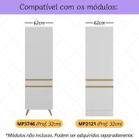 Kit Rodapé Para Paneleiro 62cm Veneza Com Pés Multimóveis Mp3747 Branco - 2