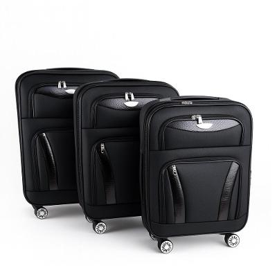 Kit Malas Viagem Rígidas 3 Peças Preta Expansível 4 Rodas Giratórias 360º Cadeado Senha Bolso