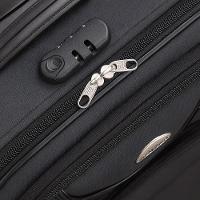 Kit Malas Viagem Rígidas 3 Peças Preta Expansível 4 Rodas Giratórias 360º Cadeado Senha Bolso