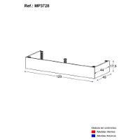 Kit Rodapé Para Balcão Cozinha 120cm Veneza Com Pés Multimóveis Mp3728 Preto - 3