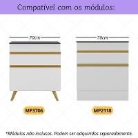 Kit Rodapé Para Balcão Cozinha 70cm Veneza Com Pés Multimóveis Mp3729 Branco - 2