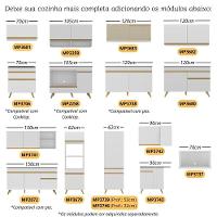 Kit Rodapé Para Balcão Cozinha 70cm Veneza Com Pés Multimóveis Mp3729 Branco - 5