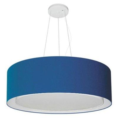 Lustre Pendente Cilíndrico Duplo Vivare Md-4126 Cúpula Em Tecido 80x30cm - Bivolt Azul-marinho 127/220v