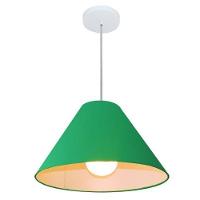 Lustre Pendente Cone Vivare Md-4078 Cúpula Em Tecido 25/40x15cm - Bivolt Verde-folha 127/220v - 4