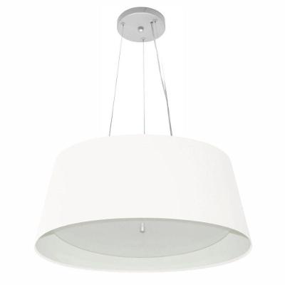 Lustre Pendente Cone Vivare Md-4015 Cúpula Em Tecido 25x60x50cm - Bivolt Branco 127/220v