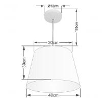 Lustre Pendente Cone Md-4246 Cúpula Em Tecido 30/40x30cm Rustico Bege - Bivolt - 4