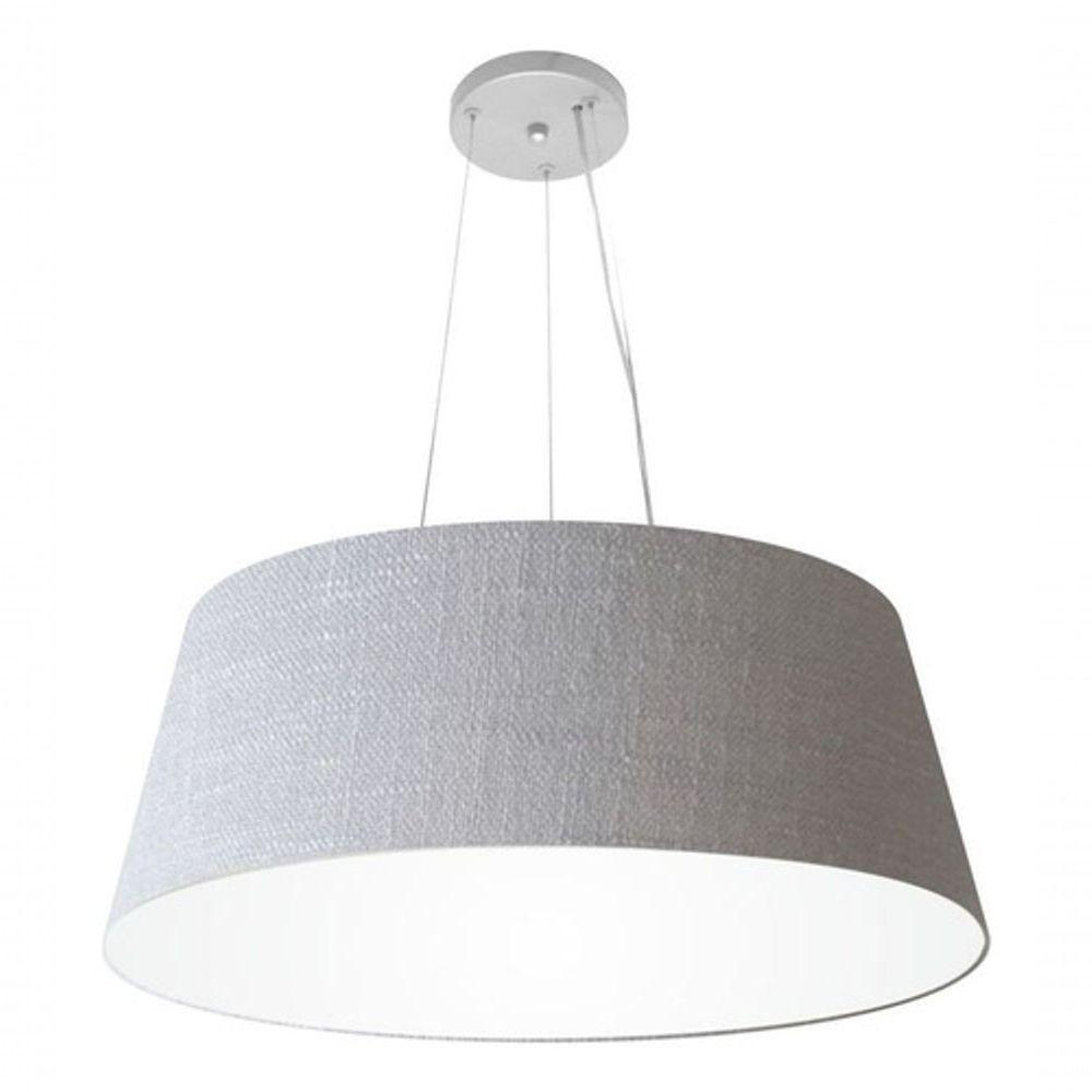 Lustre Pendente Cone Vivare Md-4002 Cúpula Em Tecido 21/60x50cm - Bivolt Rustico-cinza 127/220v - 3
