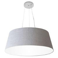 Lustre Pendente Cone Vivare Md-4002 Cúpula Em Tecido 21/60x50cm - Bivolt Rustico-cinza 127/220v - 1