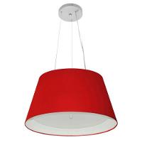Lustre Pendente Cone Vivare Md-4119 Cúpula Em Tecido 21x40x30cm - Bivolt Bordo-branco 127/220v - 1