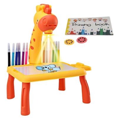 Lousa Com Projetor De Desenho Infantil Mesinha Mágica Mesa Girafinha De Brinquedo Criança Desenhar