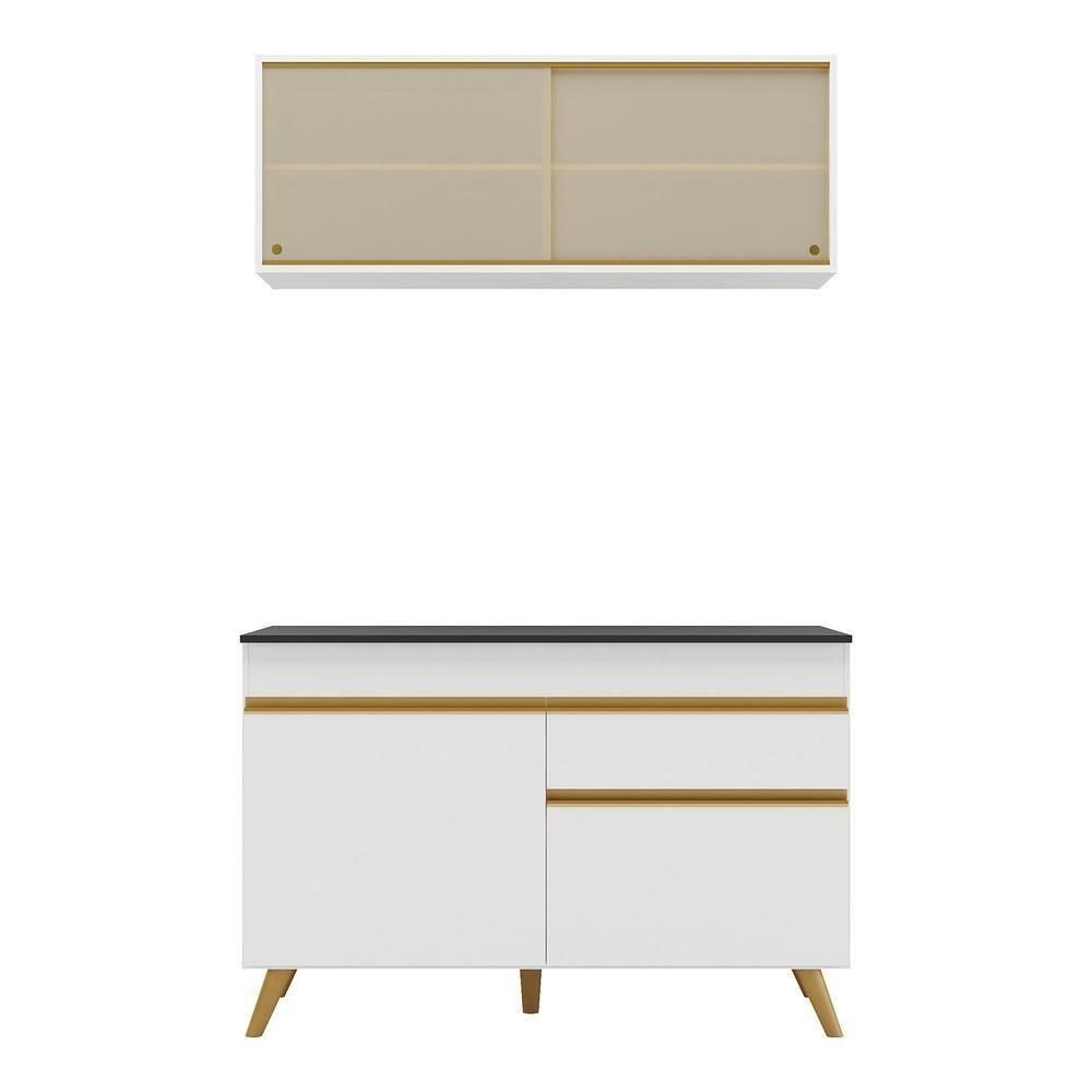 Cozinha Compacta Multimóveis Veneza Gw Fg3688 Com Armário E Balcão Branca - 7