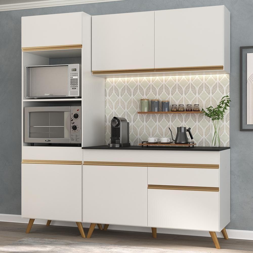 Cozinha Compacta Multimóveis Veneza Gw Fg3694 Com Armário E Balcão Branca - 2