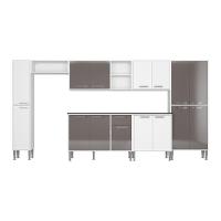 Cozinha Compacta Multimóveis Xangai Blues Fg3282 Com Armário E Balcão Branca/lacca Fumê - 3