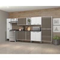 Cozinha Compacta Multimóveis Xangai Blues Fg3282 Com Armário E Balcão Branca/lacca Fumê - 6