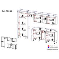 Cozinha Compacta Multimóveis Xangai Jazz Fg3160 Com Armário E Balcão Branca/preta - 7