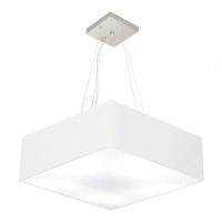Lustre Pendente Quadrado Vivare Md-4137 Cúpula Em Tecido 15/70x70cm - Bivolt Branco 127/220v - 3