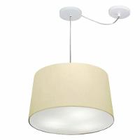Lustre Pendente Cone Com Desvio Md-4277 Cúpula 30/40x45cm Algodão Crú - Bivolt - 1