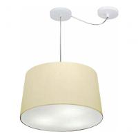 Lustre Pendente Cone Com Desvio Md-4277 Cúpula 30/40x45cm Algodão Crú - Bivolt - 3